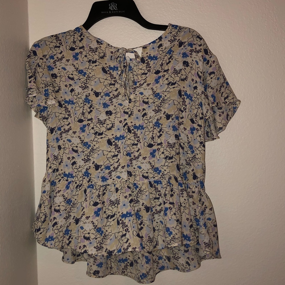 Gap Blue Floral Blouse